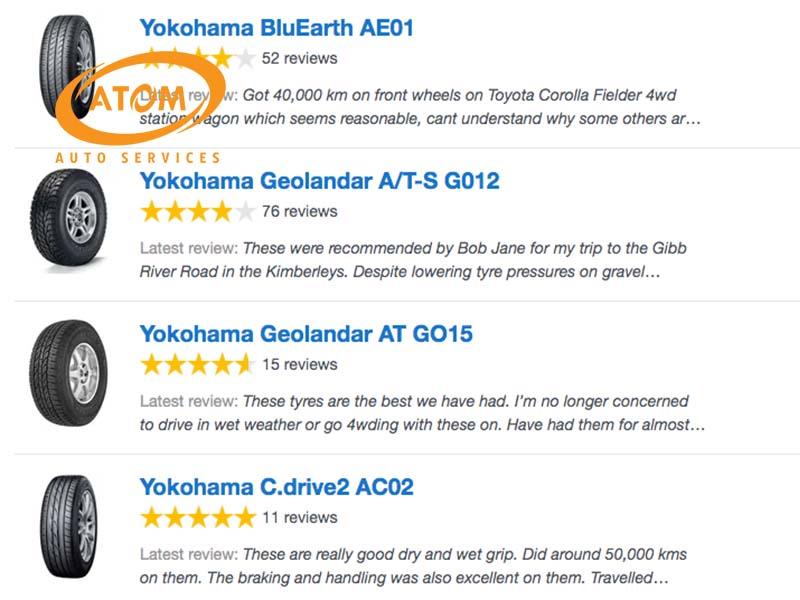 Người dùng đánh giá về lốp ô tô Yokohama trên trang productreview