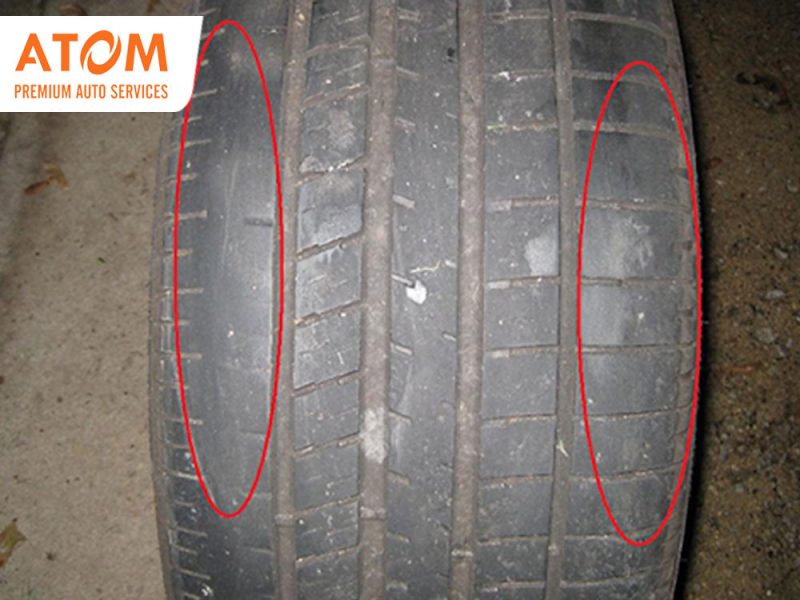 Hiện tượng mòn hai bên lốp khi thường xuyên di chuyển trên lốp bị non hơi