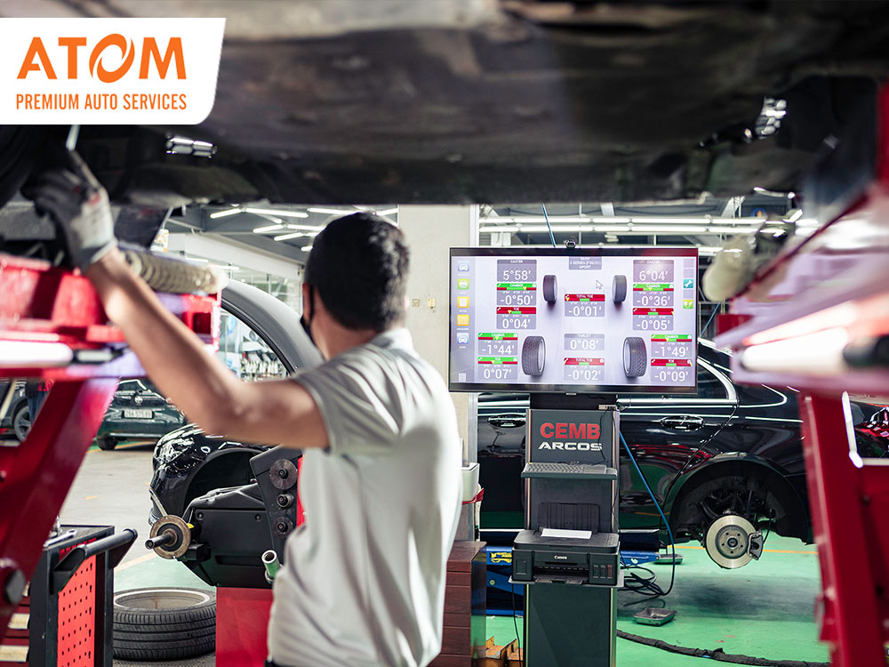ATOM Premium Auto Services - trung tâm thay thế sở hữu trang thiết bị hiện đại và quy trình thay thế chuẩn đảm bảo chất lượng dịch vụ thay thế lốp 