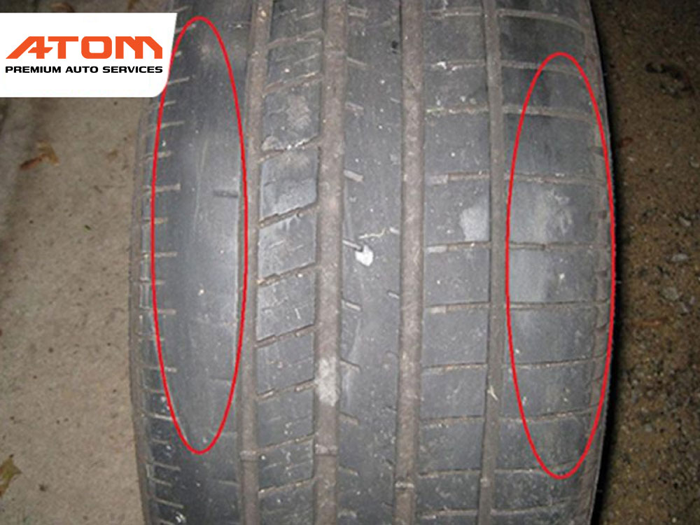 Hiện tượng mòn hai bên lốp khi thường xuyên di chuyển trên lốp bị non hơi