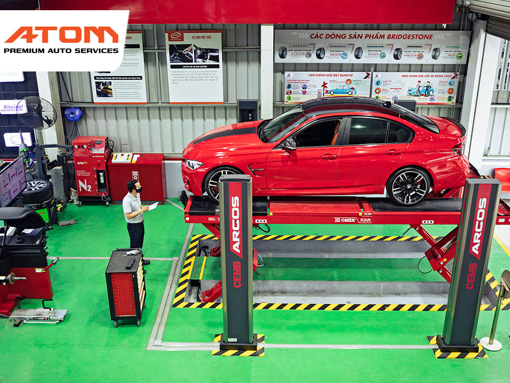 Atom Premium Auto Services - trung tâm thay thế lốp uy tín, quy trình thay thế đạt chuẩn 