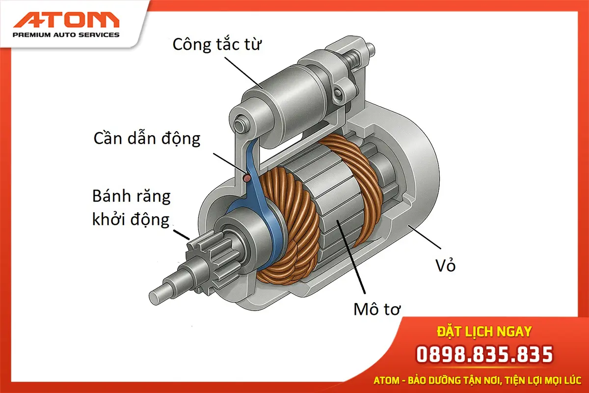 Cấu tạo của củ đề ô tô (Ảnh: Nguồn ATOM)