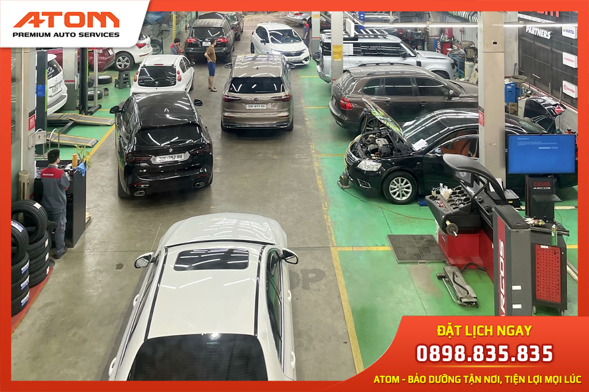 Xưởng bảo dưỡng ô tô hiện đại tiện nghi của ATOM (Ảnh: Nguồn ATOM)