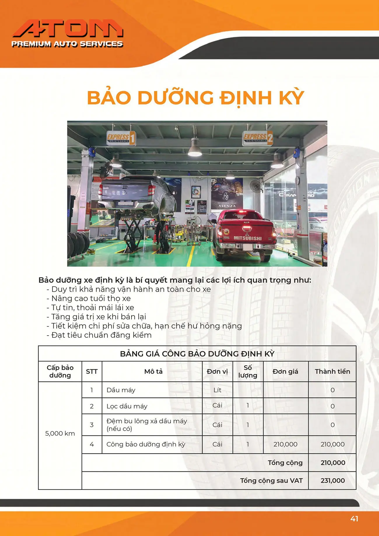 Bảo dưỡng định kỳ ô tô cấp 5.000km